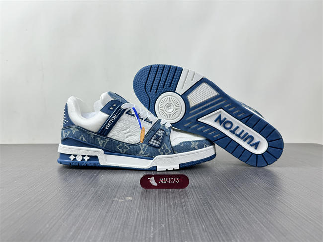 Luis Vitton LV Trainer Monogram Denim White Blue 1A9JGN