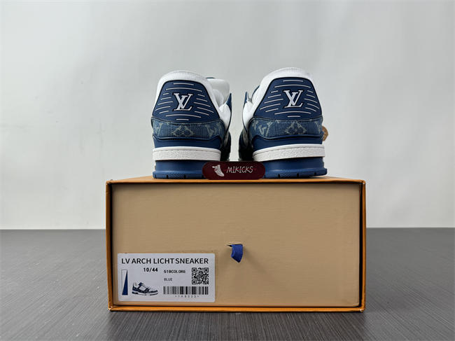 Luis Vitton LV Trainer Monogram Denim White Blue 1A9JGN